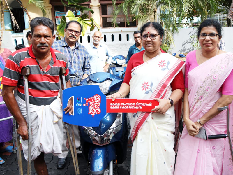 Side wheel scooters and other benefits distributed to the differently-abled